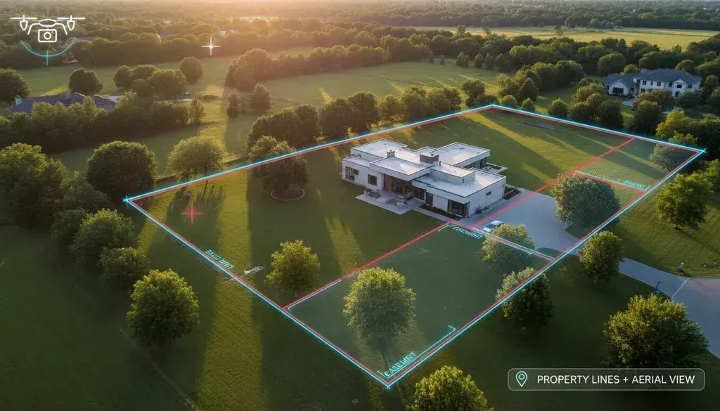 Aerial drone photo of a property, edited by fotolabs